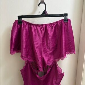 Victoria's Secret Fuchsia Lace Cami Top and Shorts Size XL
